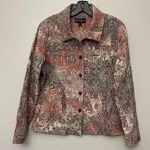 Eden Court Tapestry Style Lightweight Jacket Size Medium